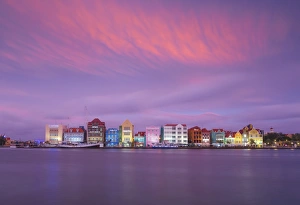 Punda Prints: Curacao, Willemstad, View of St Anna Bay, looking towards the Dutch colonial buildings
