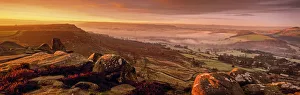 Fellside Prints: Curbar Edge at Sunrise, Peak District National Park, Derbyshire, England