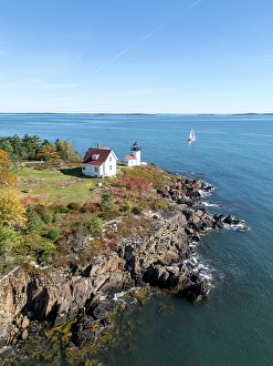 Camden Prints: Curtis Island Lighthouse, Camden, Maine, New England, USA