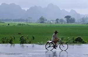 Cyclist after a storm