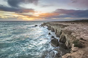 Cyprus Gallery: Cyprus, Ayia Napa, The sea caves at Cape Greco at sunset