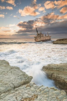 Abandoned Gallery: Cyprus, Paphos, Coral Bay, the shipwreck of Edro III at sunset