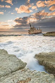 Abandoned Prints: Cyprus, Paphos, Coral Bay, the shipwreck of Edro III at sunset