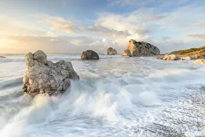 Cyprus, Paphos, Petra tou Romiou also known as Aphroditea┬Ç┬ÜAos Rock at sunrise