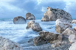 Cyprus Gallery: Cyprus, Paphos, Petra tou Romiou also known as Aphrodite's Rock at dawn