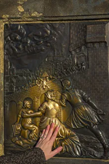 Images Dated 29th November 2018: Czech Republic, Prague, Charles Bridge, Karluv Most over River Vlatava, statue of St