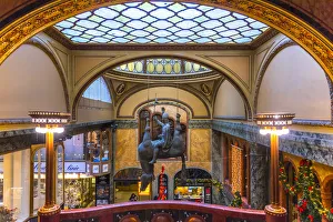 Images Dated 29th November 2018: Czech Republic, Prague, New Town (Nove Mesto), Lucerna Palace Arcade, Statue of St