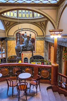 Images Dated 29th November 2018: Czech Republic, Prague, New Town (Nove Mesto), Lucerna Palace Arcade, Statue of St