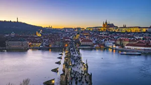 Czech Republic, Prague, Old Town, Stare Mesto, Charles Bridge, Karluv Most and Mala