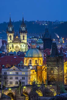 Czech Republic, Prague, Old Town, Stare Mesto, including Charles Bridge (Karluv Most)