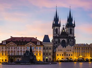 Czech Republic, Prague, Stare Mesto (Old Town). Tyn Cathedral on Staromestske namesti