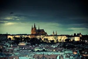 Czech Republic, Prague, Stare Mesto (Old Town), view of Hradcany Castle and St