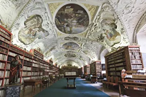 Images Dated 28th April 2011: Czech Republic, Prague, Strahov Monastery, Theological Hall inside Strahov Library