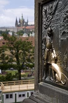Images Dated 2nd June 2009: Czech Republic, Prague. Touching the plaque at the base of the John of Nepomuk Statue