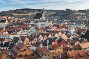 Czech Republic, South Bohemia, Cesky Krumlov, Clouds above town
