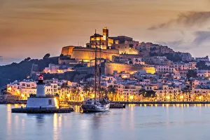 Images Dated 30th March 2020: Dalt Vila old town skyline, Ibiza, Balearic Islands, Spain