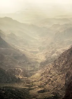 Geography Prints: Dana Biosphere Reserve, elevated view, Tafilah Governorate, Jordan