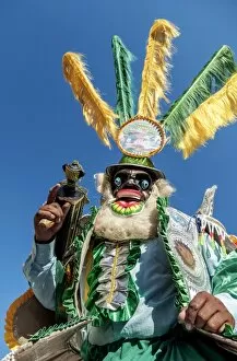 Images Dated 1st February 2017: Dancer in Traditional Costume, Fiesta de la Virgen de la Candelaria, Copacabana, La Paz Department