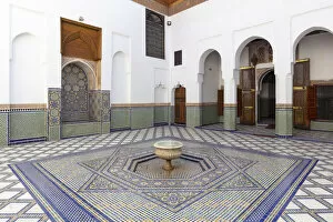 Dar Si Said museum inner courtyard, Marrakech-Safi (Marrakesh-Tensift-El Haouz) region, Marrakesh, Morocco