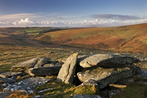 Dartmoor moorland vista from Littaford Tor near Two Bridges, Dartmoor, Devon, England Dartmoor moorland vista from Littaford Tor near Two Bridges, Dartmoor, Devon, England