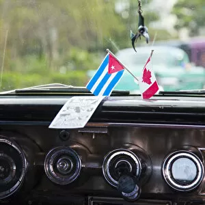 Dashboard of classic American 50s car, Havana, Cuba