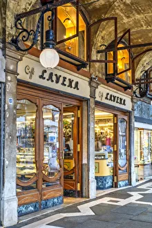 The dated 18th century historical Caffe Lavena at St. Mark's Square, Venice, Veneto, Italy The dated 18th century historical Caffe Lavena at St. Mark's Square, Venice, Veneto, Italy