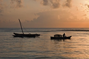 Msambweni Prints: At dawn, a fisherman sets out from Msambweni