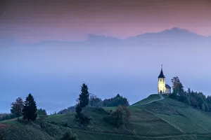 Serene Collection: Dawn at Jamnik Church, Slovenia