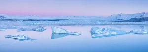Dawn Light on Jokulsarlon Iceberg Lagoon, Iceland