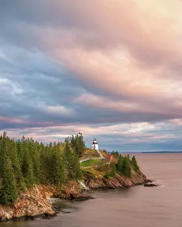 Owls Head Prints: Dawn light over Owl's Head Lighthouse, Owl's Head, Maine, USA