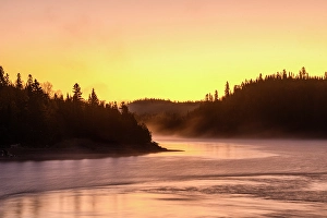 Flowing Water Prints: Dawn over the Michipicoten River, Wawa, Ontario, Canada