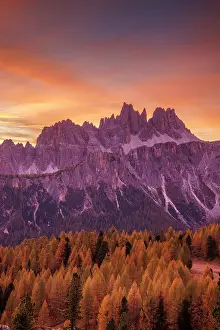 Trentino Prints: dawn over Monte Cristallo & Cortina d'Ampezzo from Cinque Torri