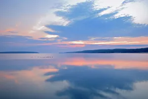 Lake Superior Prints: Dawn skies over Munising Bay, Munising, Michigan, Canada