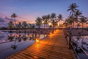 Antilles Prints: Daybreak at Camana Bay on Grand Cayman, Cayman Islands, British West Indies