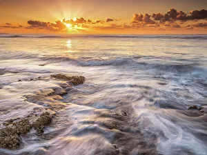 Ironshore Prints: Daybreak on the Caribbean Sea, Grand Cayman, Cayman Islands, British West Indies