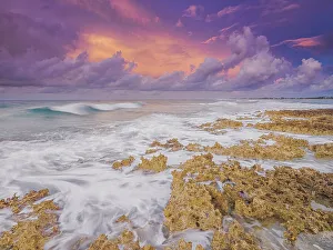 Ironshore Prints: Daybreak on the Caribbean Sea at Grand Cayman, Cayman Islands, British West Indies