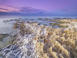 Ironshore Prints: Daybreak on the Caribbean Sea along the rugged ironshore of Grand Cayman in the Cayman Islands