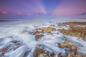 Ironshore Prints: Daybreak on the Caribbean Sea along the rugged ironshore of Grand Cayman in the Cayman Islands