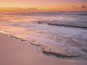 Ironshore Prints: Daybreak at Consuelos Beach on the Caribbean Sea on Grand Cayman
