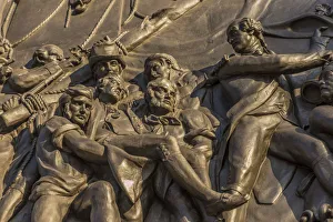 Bas Relief Prints: The Death of Nelson, bas-relief on Nelsons Column, London, England