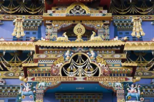 Karnataka Prints: Deatil of Kushalnagar Temple (Tibetan settlement), Karnataka, India
