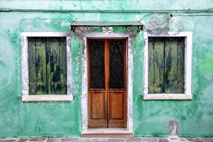 Burano Prints: Decaying wall of an old house, island of Burano, Venice, Italy