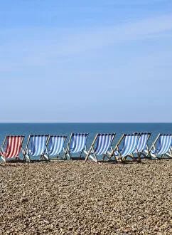 Images Dated 2nd December 2013: Deck chairs on Brighton beach, Brighton, Sussex, UK
