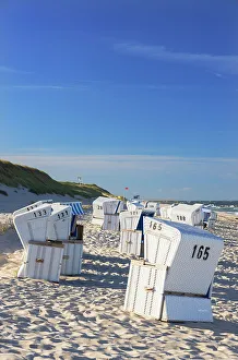 Deckchairs Prints: Deckchairs on Hornum Weststrand, Sylt, Schleswig Holstein, Germany