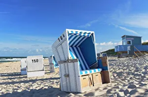 Deckchairs Prints: Deckchairs on Hornum Weststrand, Sylt, Schleswig Holstein, Germany