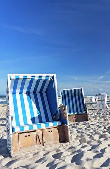 Deckchairs Prints: Deckchairs on Hornum Weststrand, Sylt, Schleswig Holstein, Germany