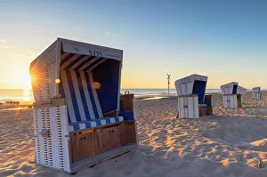 Deckchairs Prints: Deckchairs on Rantum beach, Sylt, Schleswig Holstein, Germany