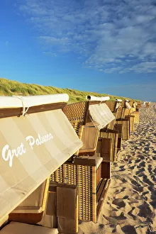 Deckchairs Prints: Deckchairs on Rantum beach, Sylt, Schleswig Holstein, Germany