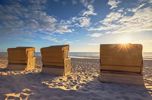 Deckchairs Prints: Deckchairs on Rantum beach, Sylt, Schleswig Holstein, Germany