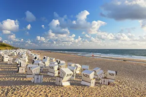 Deckchairs Prints: Deckchairs on Westerland beach, Sylt, Schleswig Holstein, Germany